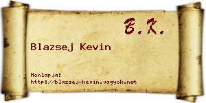 Blazsej Kevin névjegykártya