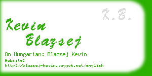 kevin blazsej business card